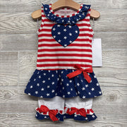 NEW Tank Tunic Heart Stars Stripes & Ruffle Pants 2-3T