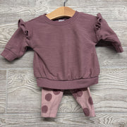 French Terry Ruffle Crewneck & Ribbed Leggings Dots 3M