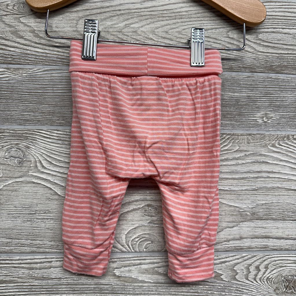 Fold Over Bamboo Pants Stripes 0-3M