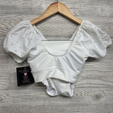 NEW Puff Sleeve Eyelet Dance Top & Ruffle Trim Bottoms 10-12