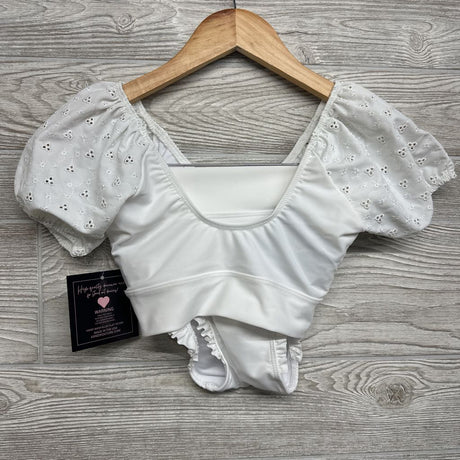 NEW Puff Sleeve Eyelet Dance Top & Ruffle Trim Bottoms 10-12