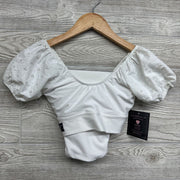 NEW Puff Sleeve Eyelet Dance Top & Ruffle Trim Bottoms 10-12