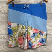 Swim Trunks Flowers 10-12 Husky