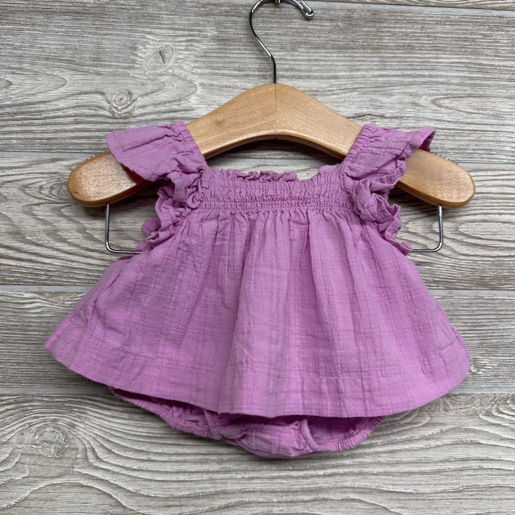 Smocked Flutter Sleeve Shirt & Bubble Shorts NB