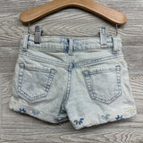 Denim Shorts Cuffed Embroidered Flowers 4-5