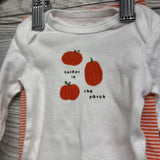 LS Bodysuit Cutest Pumpkin In The Patch & Pants Stripes NB