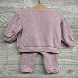 Modal French Terry Crewneck & Joggers Hearts 3-6M