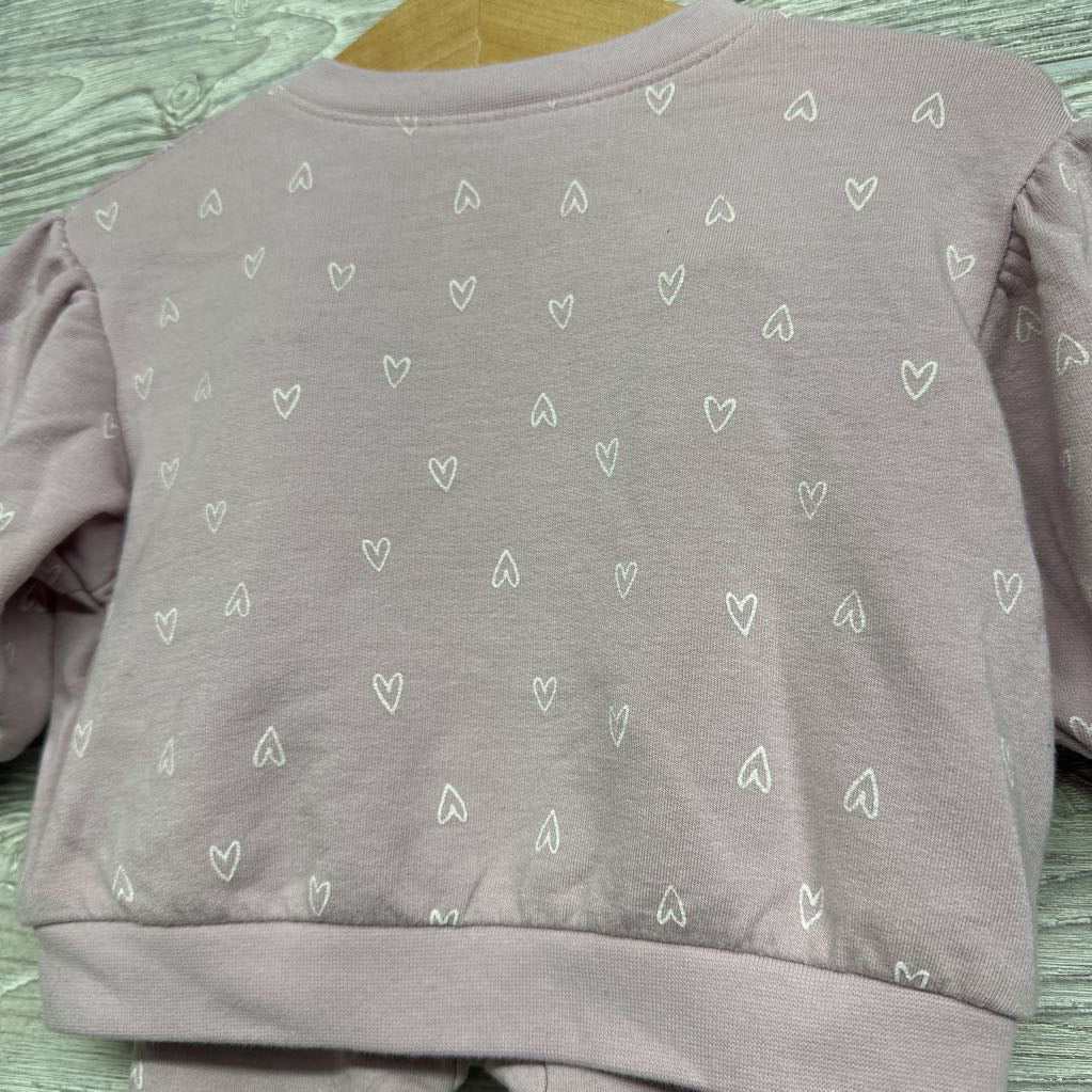 Modal French Terry Crewneck & Joggers Hearts 3-6M