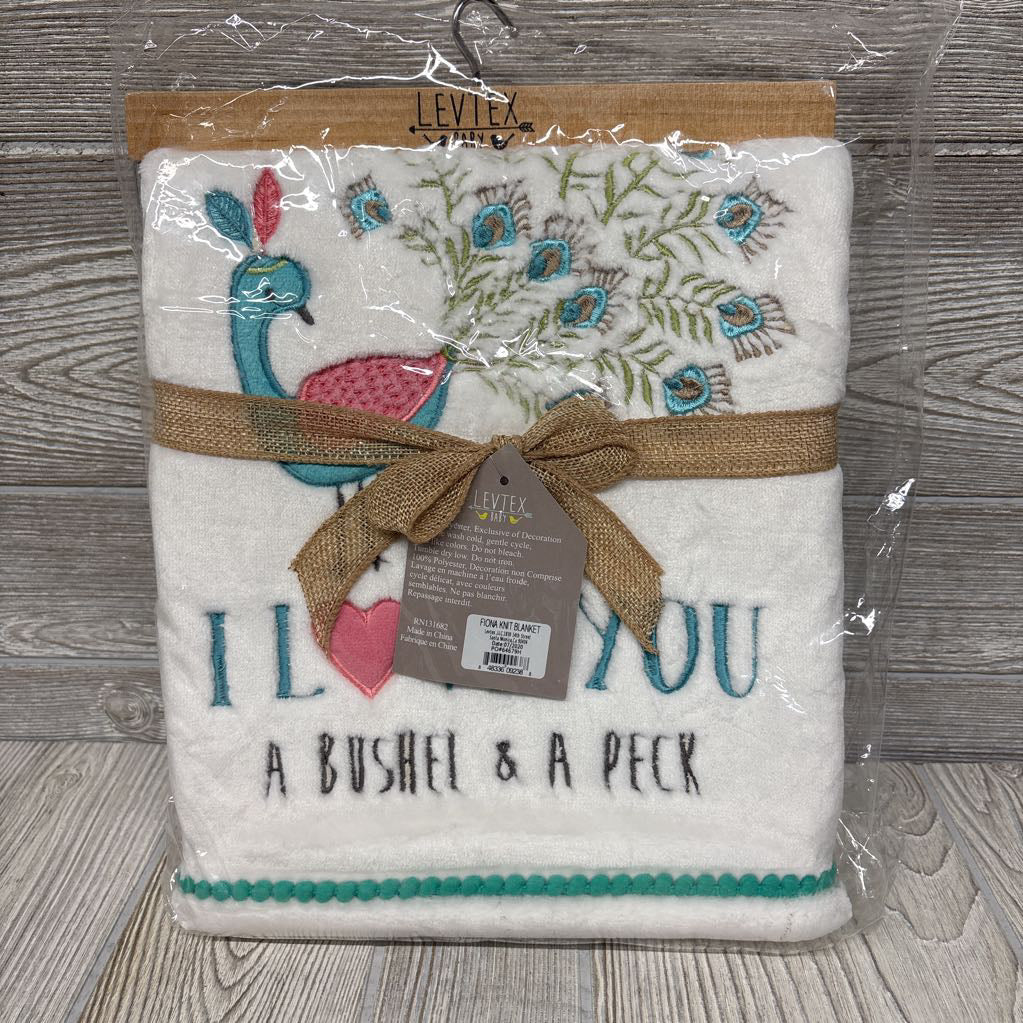 NEW Fiona Plush Blanket I Love You A Bushel & A Peck
