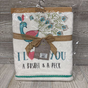 NEW Fiona Plush Blanket I Love You A Bushel & A Peck