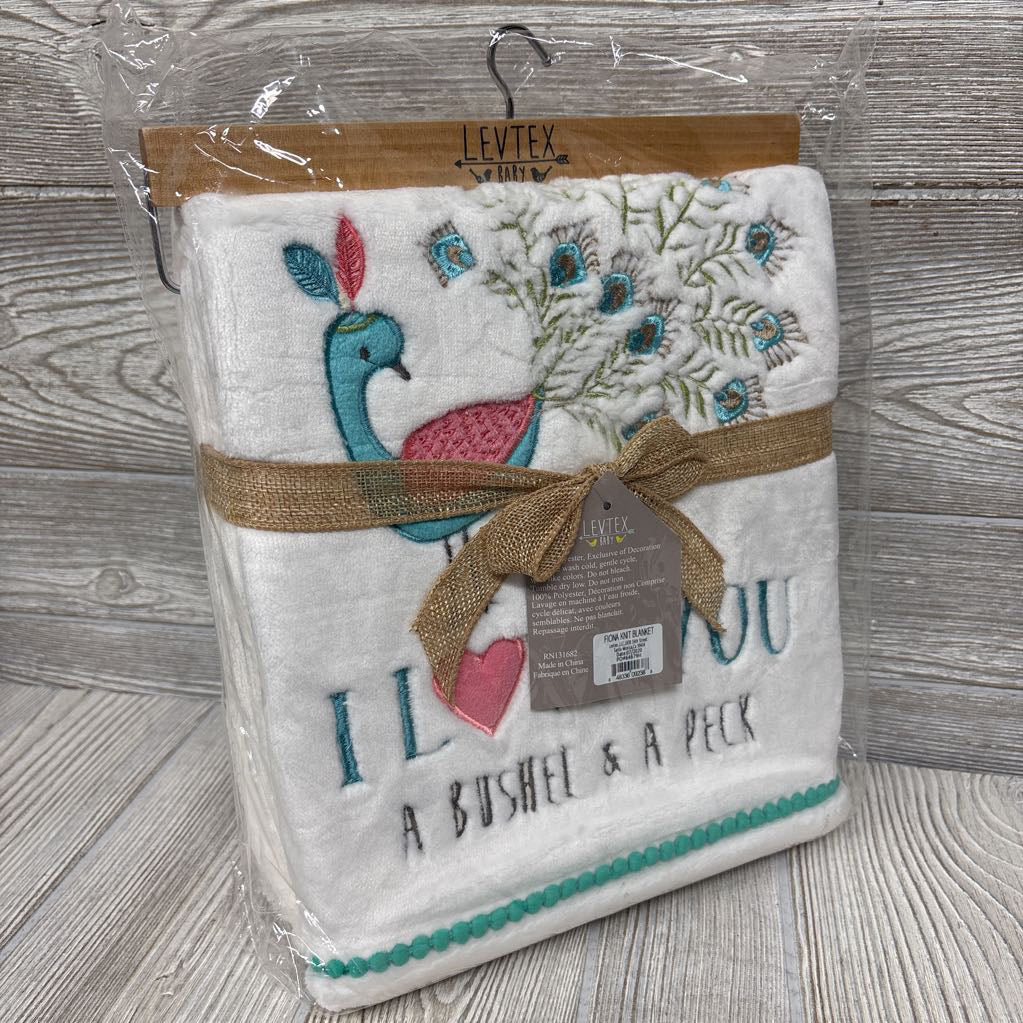 NEW Fiona Plush Blanket I Love You A Bushel & A Peck