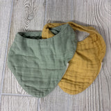 2 Pk Muslin Bandana Bibs