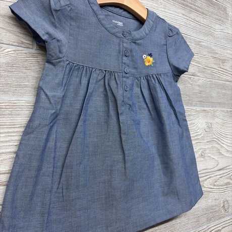 Chambray Tunic Embroidered Flowers 4T