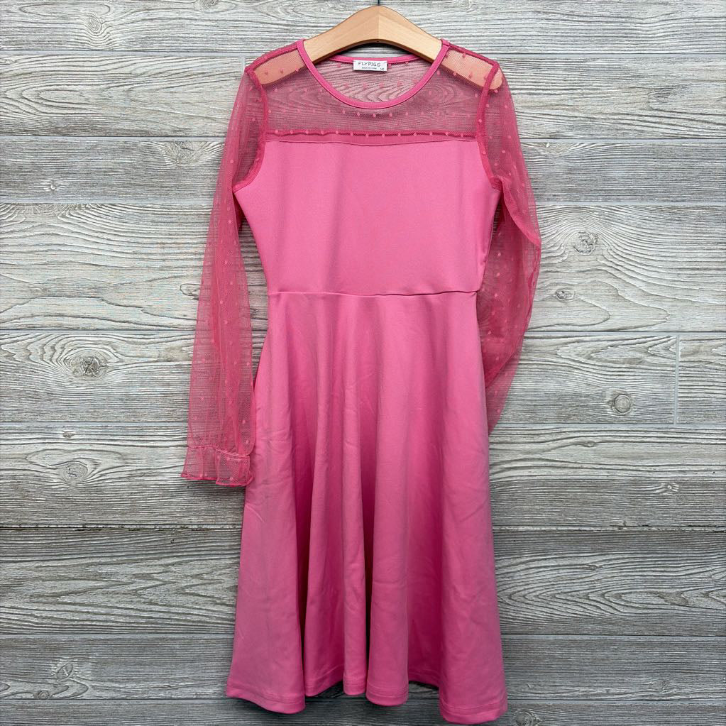 LS Sheer Sleeve Dress Dots 10