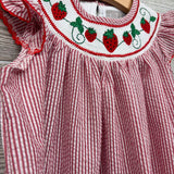 Seersucker Dress Strawberries 4T