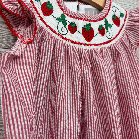 Seersucker Dress Strawberries 4T