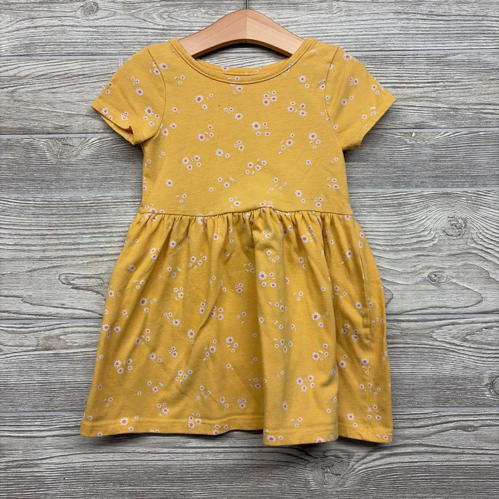 Jersey Dress Flowers 3T