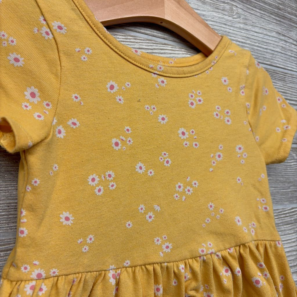 Jersey Dress Flowers 3T