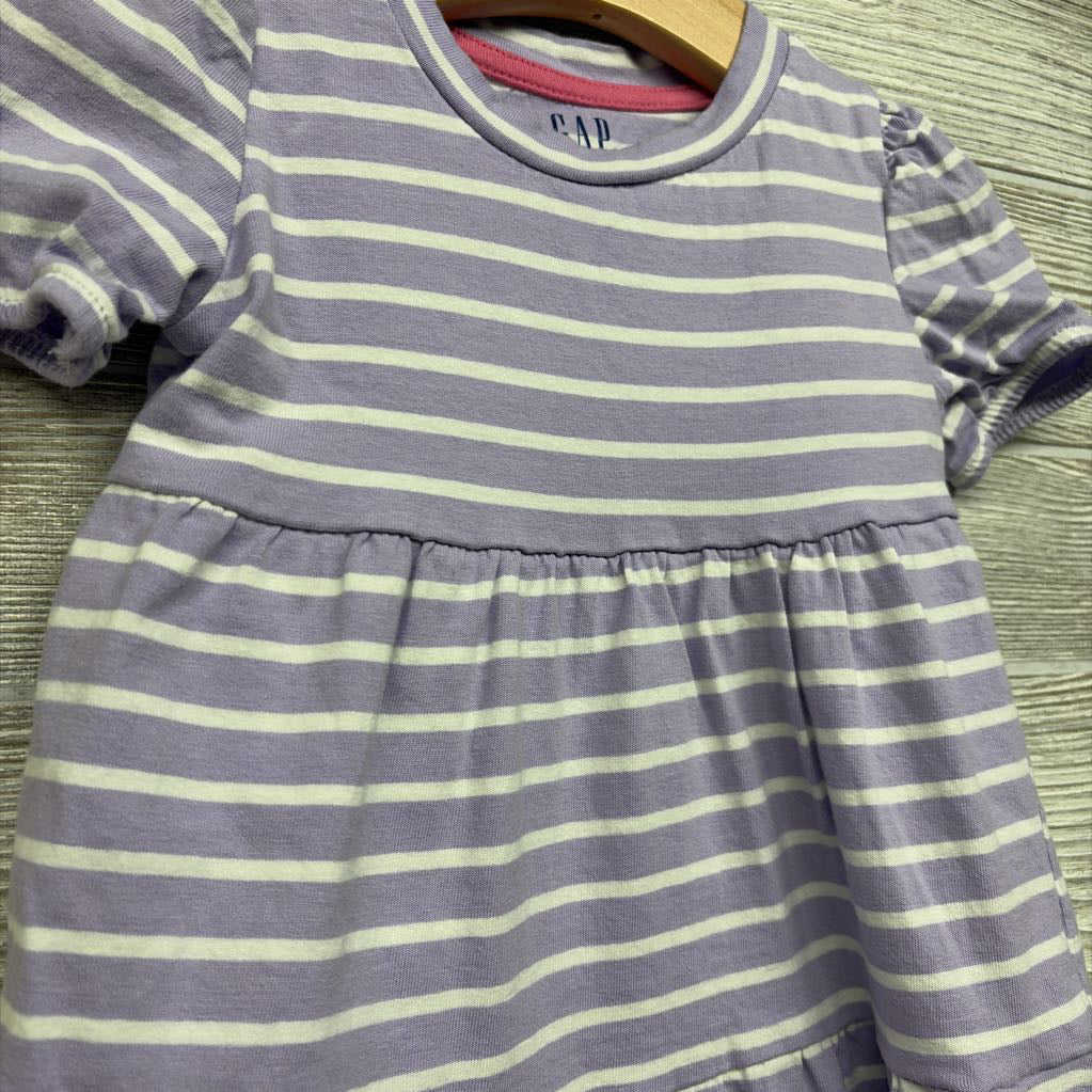 Puff Sleeve Dress Stripes 2T