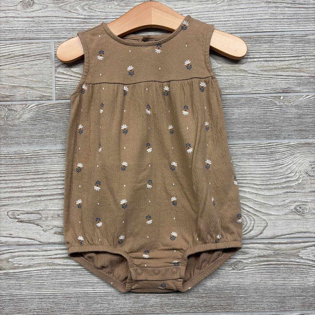 Textured Tank Romper Flowers 24M