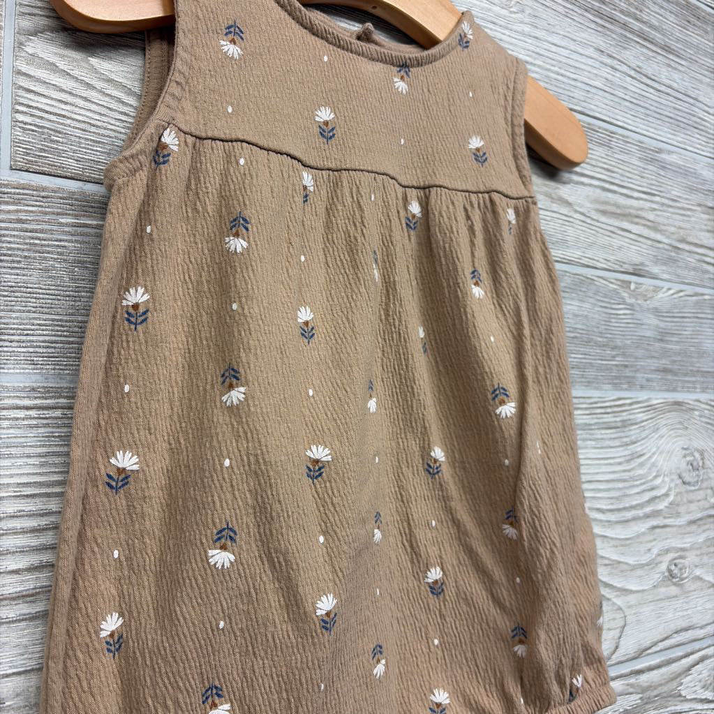 Textured Tank Romper Flowers 24M