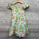 Textured Flutter Sleeve Dress Flowers 6-7