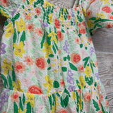 Textured Flutter Sleeve Dress Flowers 6-7