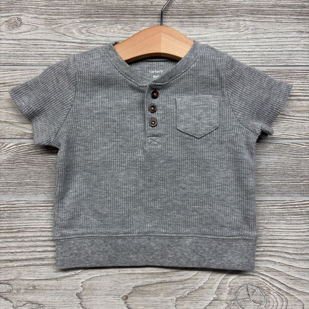 Waffle Knit Henley Shirt 9M