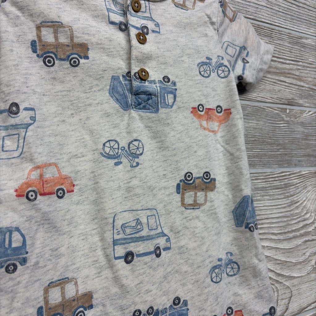 Henley Shorty Romper Cars 12M