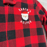 Blanket Sleeper Buffalo Plaid Santa's Helper 18M