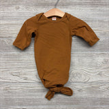 LS Knotted PJ Gown W/ Hat 0-3M