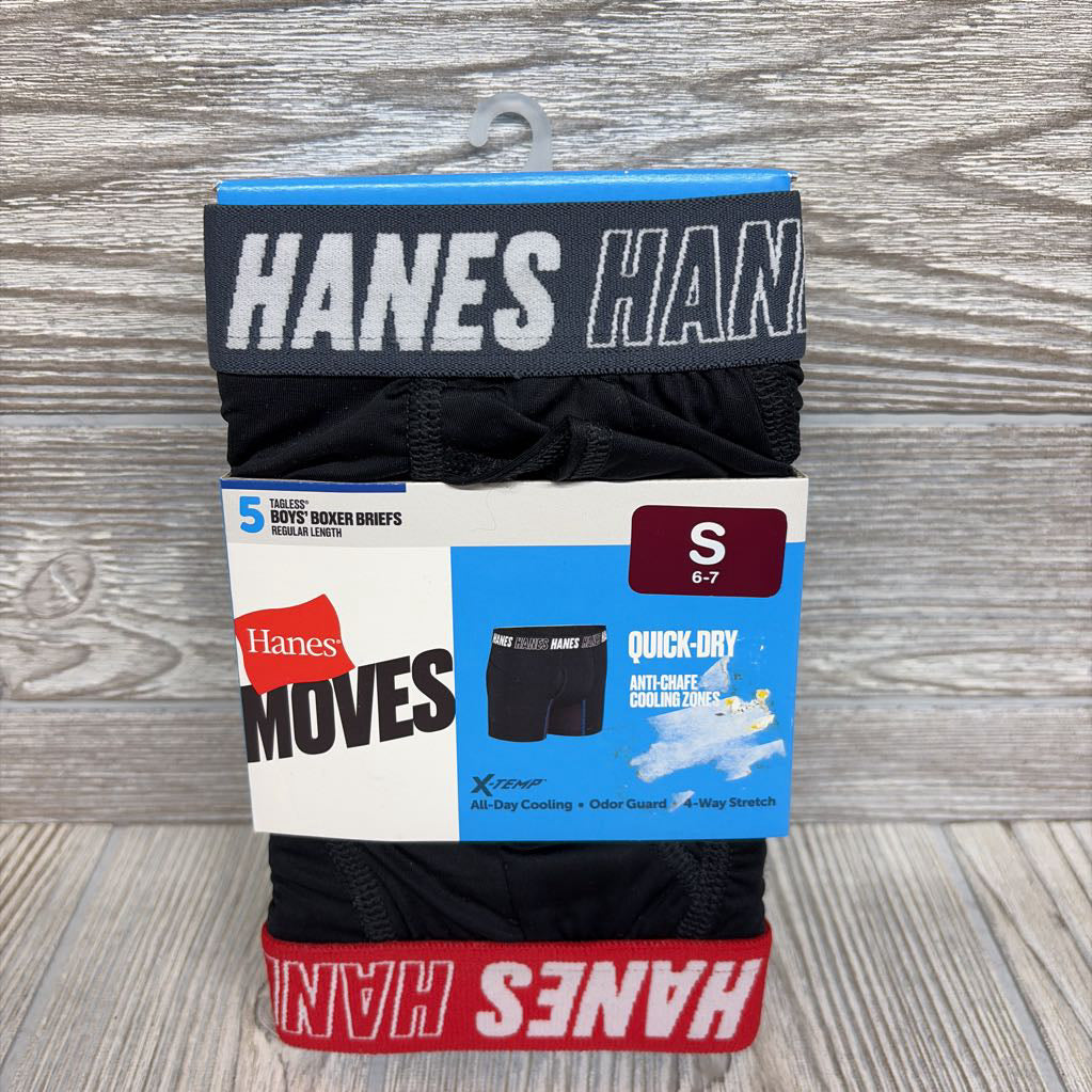 NEW 5 Pk Tagless Briefs 6-7