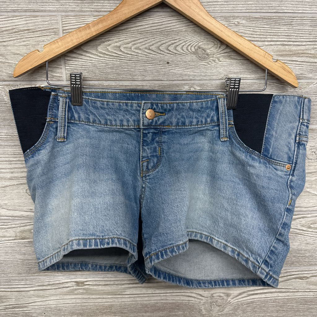 Side Panel Denim Midi Shorts 6/Small
