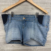 Side Panel Denim Midi Shorts 6/Small