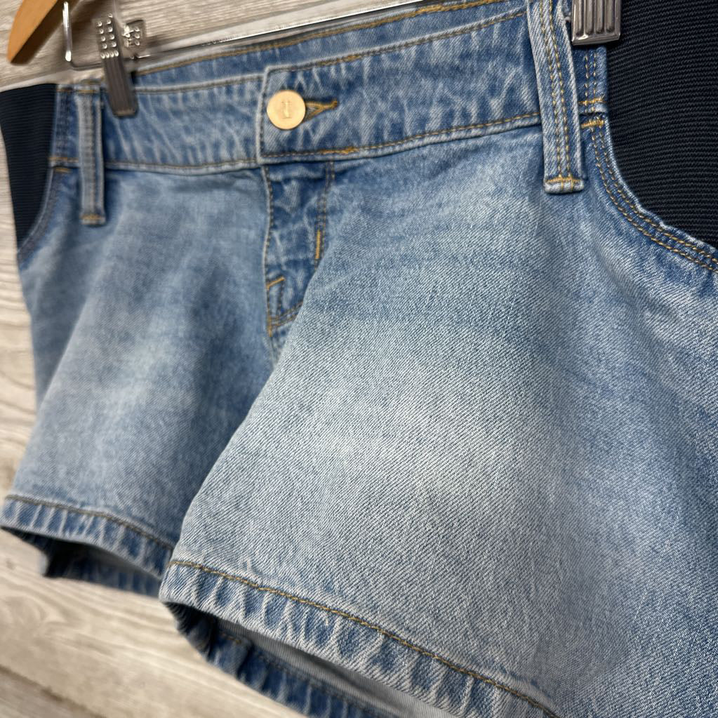 Side Panel Denim Midi Shorts 6/Small