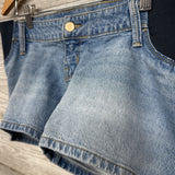 Side Panel Denim Midi Shorts 6/Small