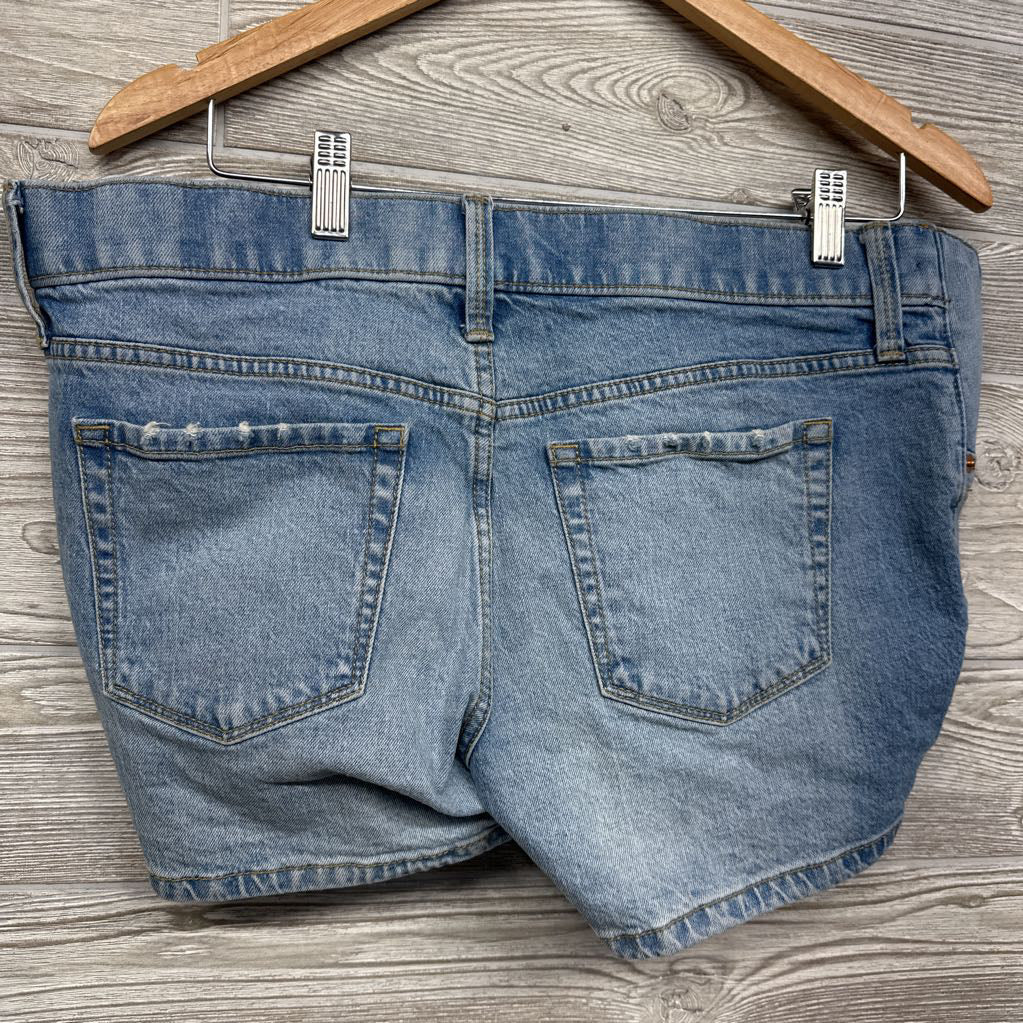 Side Panel Denim Midi Shorts 6/Small