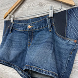 Side Panel Denim Midi Shorts 8/Medium