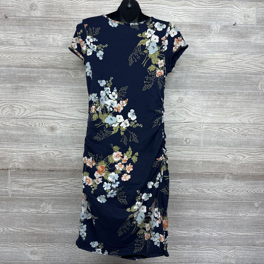 Ruched Bodycon Dress Flowers XL