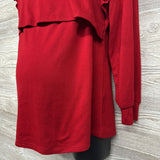 Ruffle Shoulder LS Nursing Shirt Large