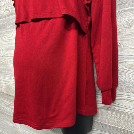 Ruffle Shoulder LS Nursing Shirt Large