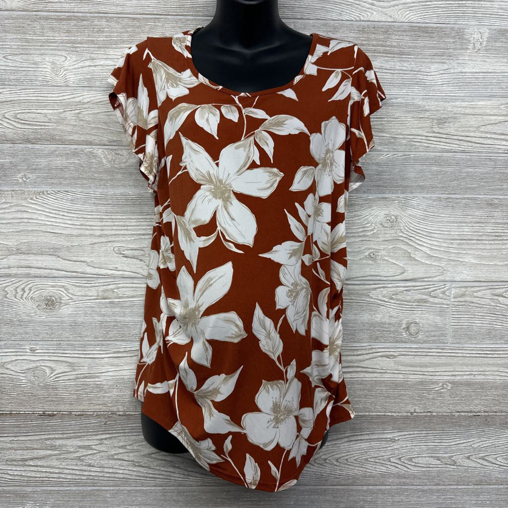 Flutter Sleeve Blouse Flowers XL