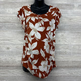 Flutter Sleeve Blouse Flowers XL