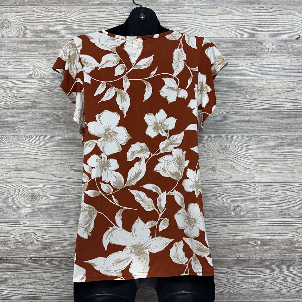 Flutter Sleeve Blouse Flowers XL