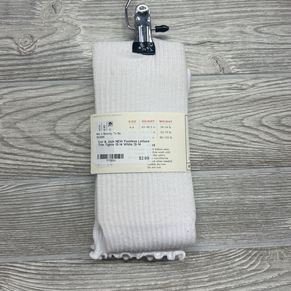 NEW Footless Lettuce Trim Tights 12-14