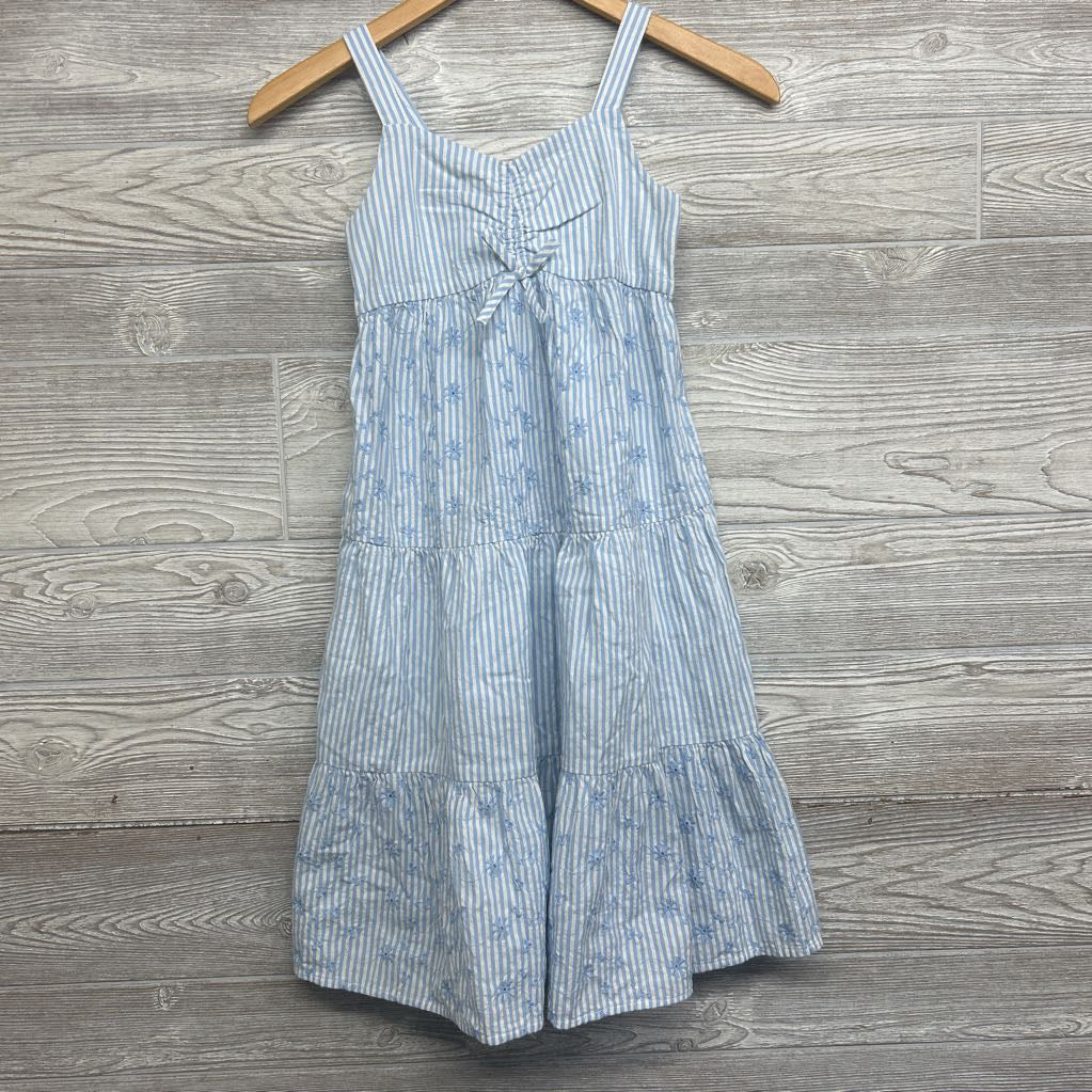 Tank Tiered Dress Stripes Embroidered Flowers 8