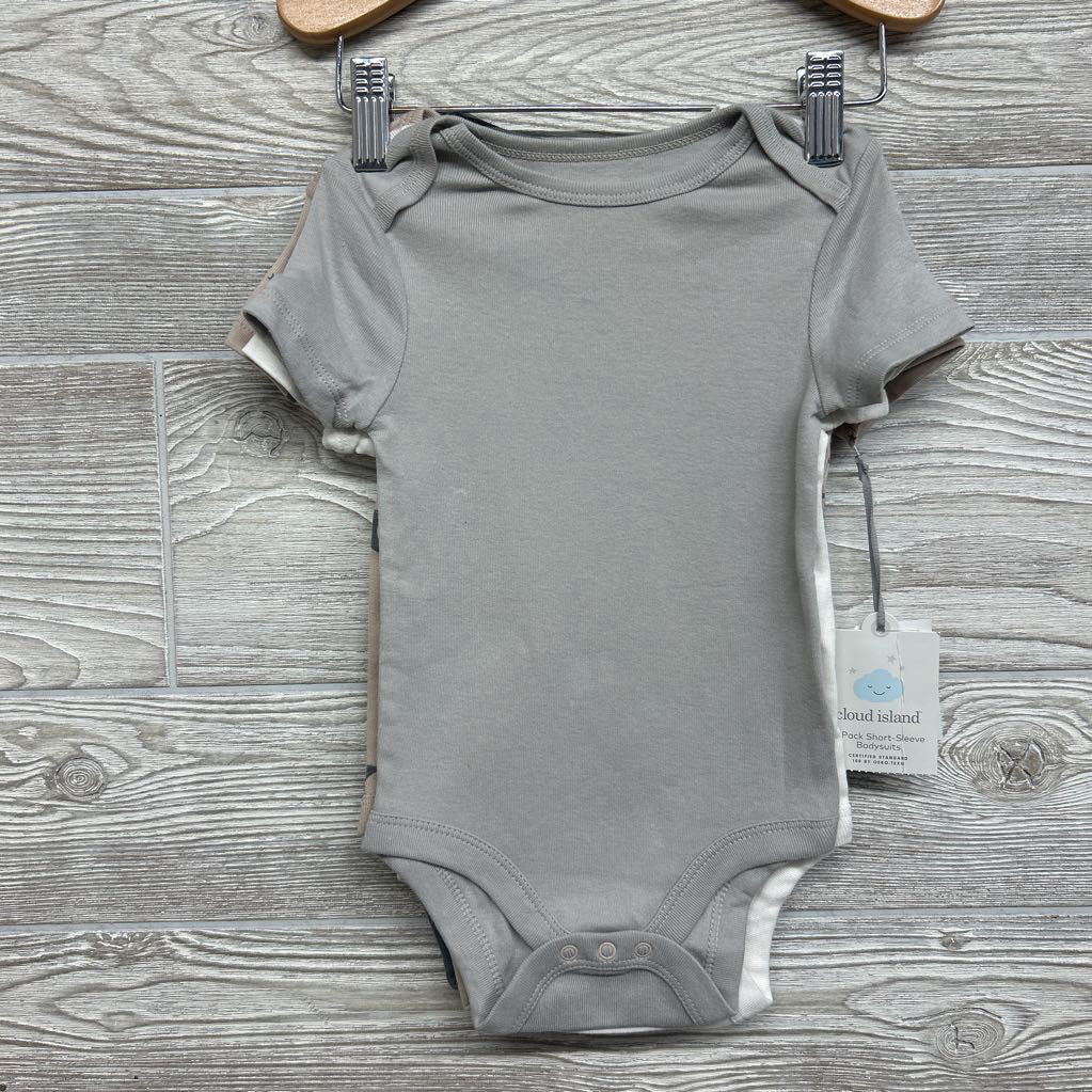 NEW 4 Pk Bodysuits Stars Moons Solid 6-9M
