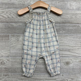 Smocked Jumper Ruffle Strap Flowers 3-6M