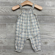 Smocked Jumper Ruffle Strap Flowers 3-6M