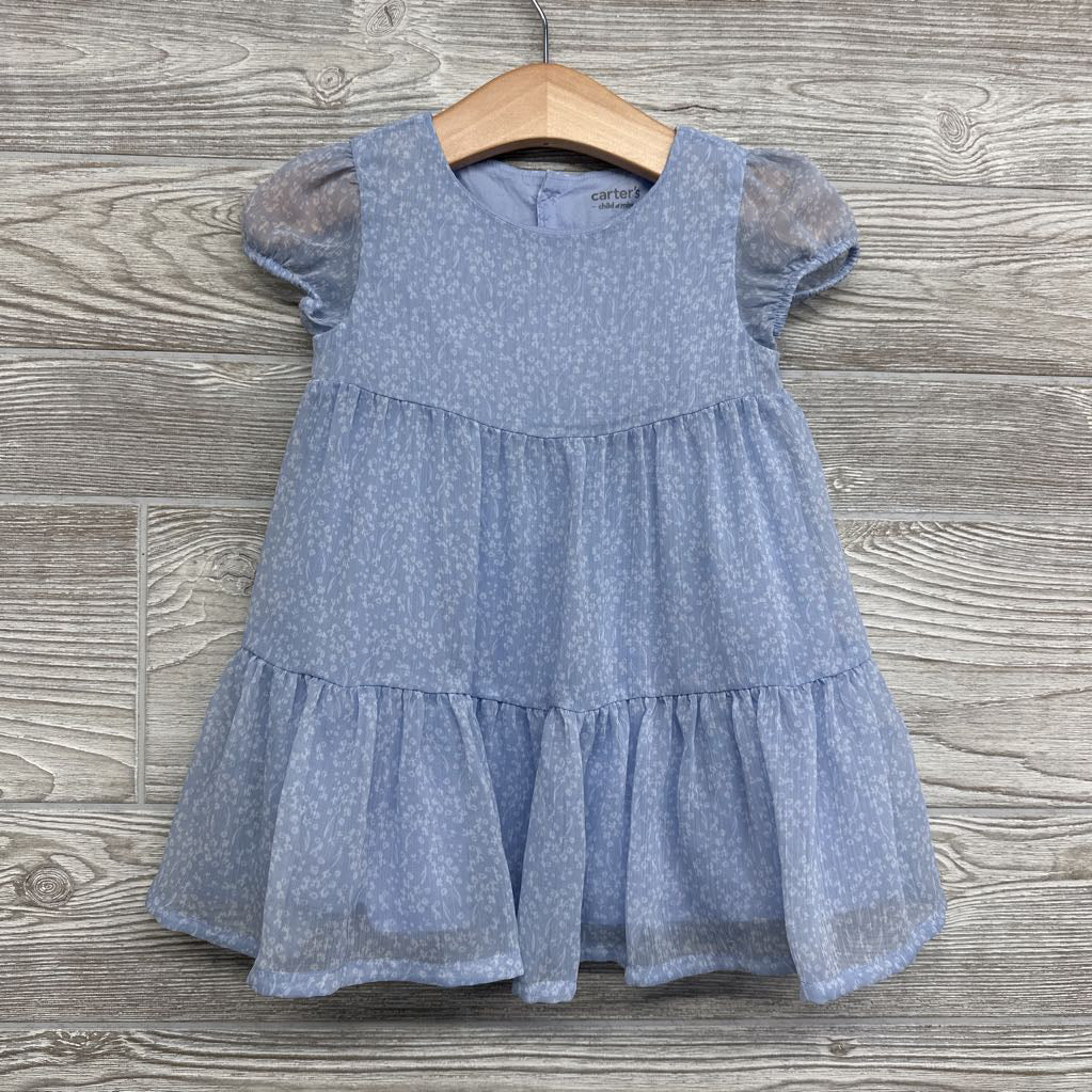 Sheer Tiered Dress Flowers 12M